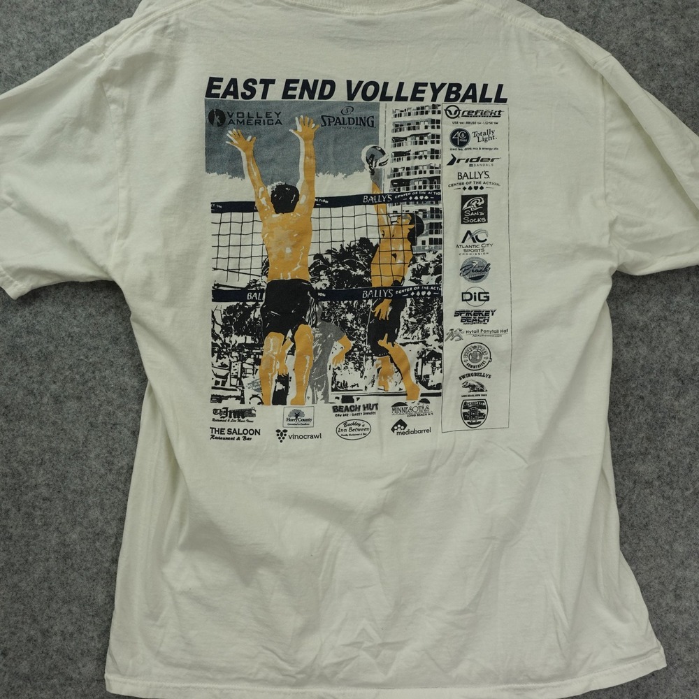 Vintage East End Volleyball T Shirt LARGE EEVB Y2K Retro Beach FRUIT of the LOOM